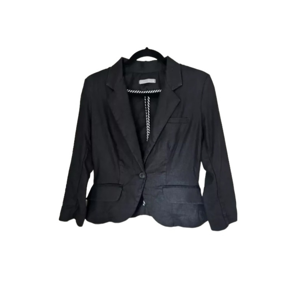 Olivia Moon Linen Blazer Coral Medium - Picture 6 of 12